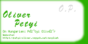 oliver petyi business card